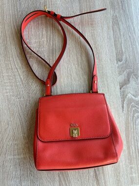 Ralph Lauren Orange Leather Crossbody Bag